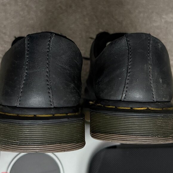 Dr. Martens Men's Black Smooth Leather 3 Eye Lace Up Oxford Shoes - Picture 3 of 7